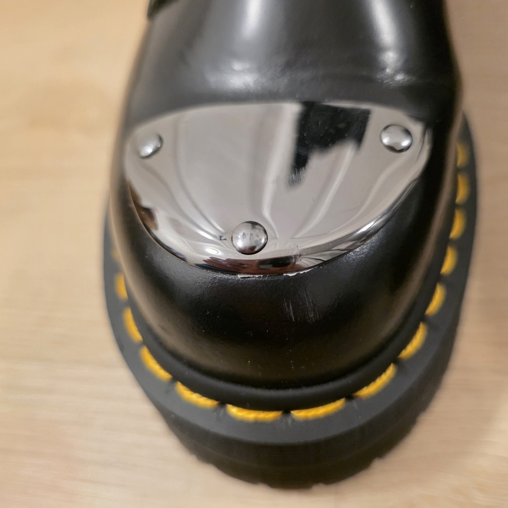 Dr. Martens Women's Black Leather Jadon Toe Gaurd Platform Lace Up Boots Size 7 - Picture 5 of 11